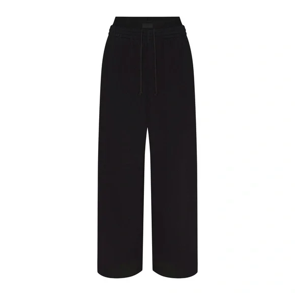 🖤SKIMS COTTON FLEECE OVERSIZED DOUBLE WAISTBAND EXPOSED BOXER PANTS ONYX S M - Picture 9 of 9